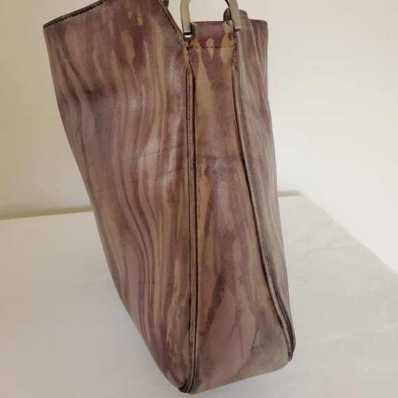 Gucci vintage bamboo painted Leather Purse Handbag Beige Brown black purple gray - Picture 7 of 13